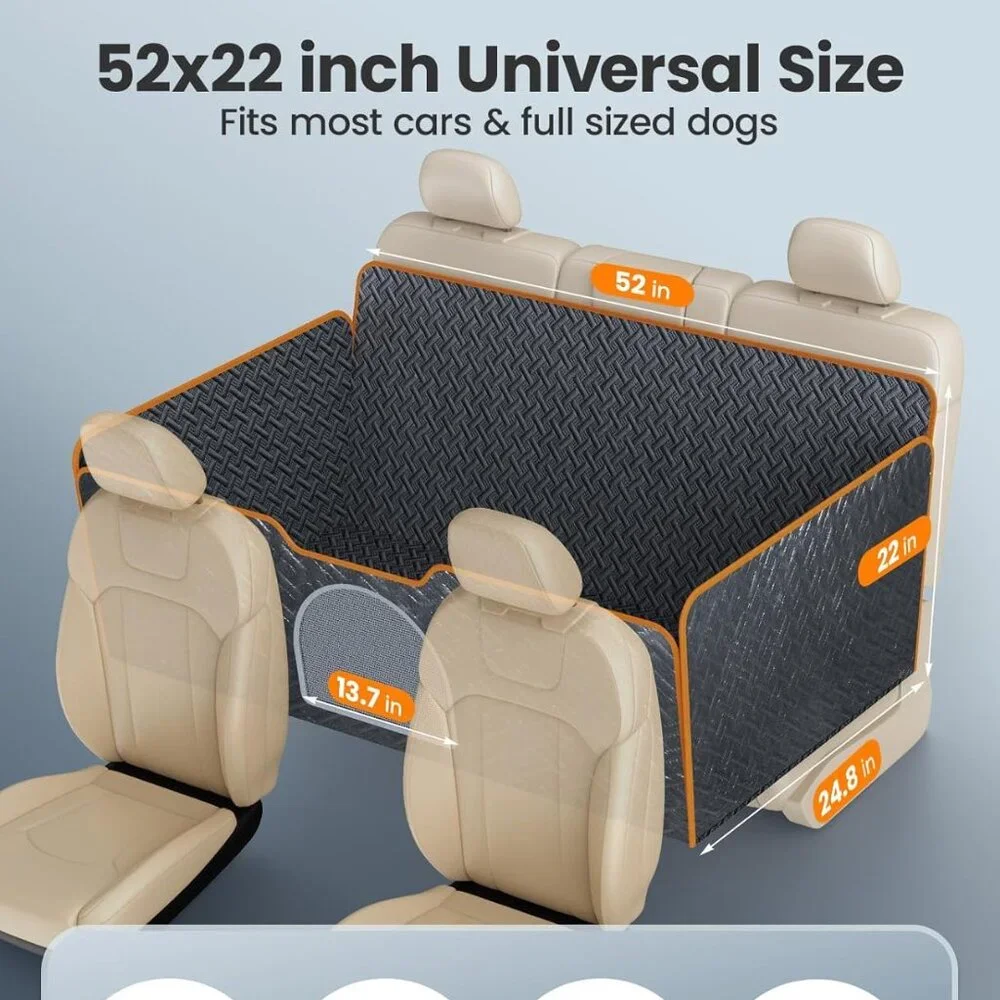 NEW Oneisall Back Seat Cover Extender For Car SUV Waterproof Pet Dog Hard Bottom